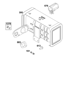 Exhaust Group Diagram and Parts List for 181D02-0003-01 100000 - 19Z999 Briggs and Stratton Engine